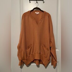 Peach love Brown V-Neck Sweater
